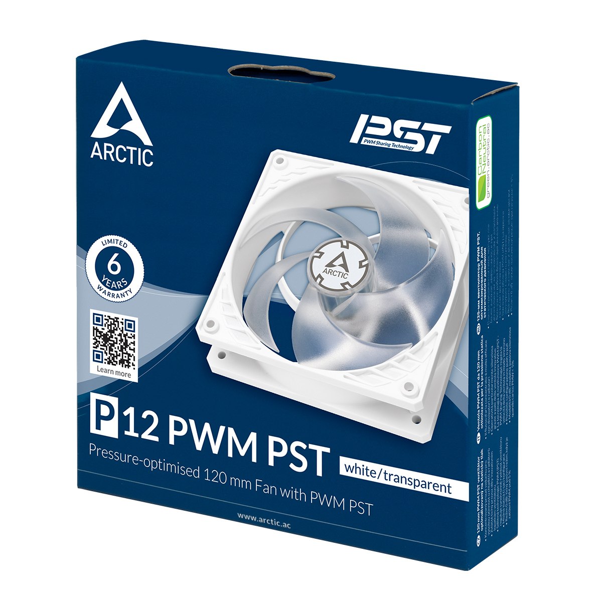 Ventilateurs — Arctic P12 PWM PST White (pack de 5)