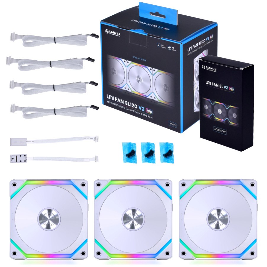 Ventilateurs — Lian Li Uni Fan SL120 V2 White (pack de 3)