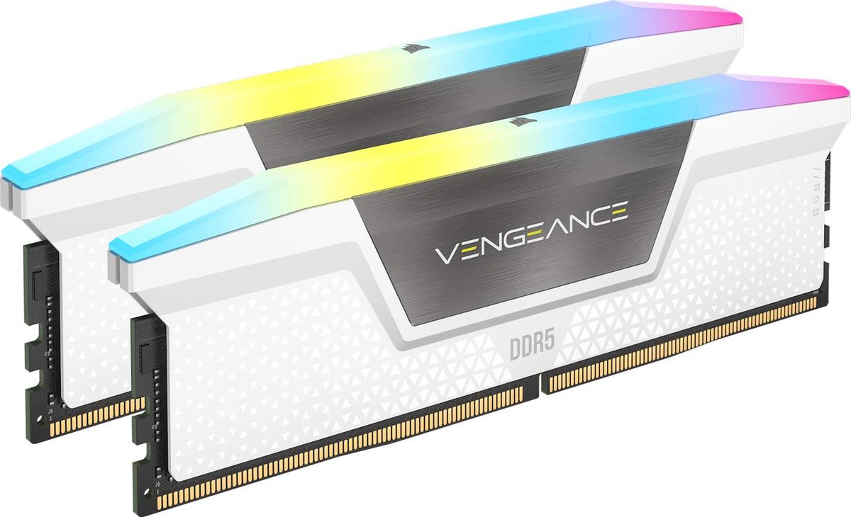 Mémoire RAM — Corsair Vengeance RGB White 32 Go DDR5-6000 CL30